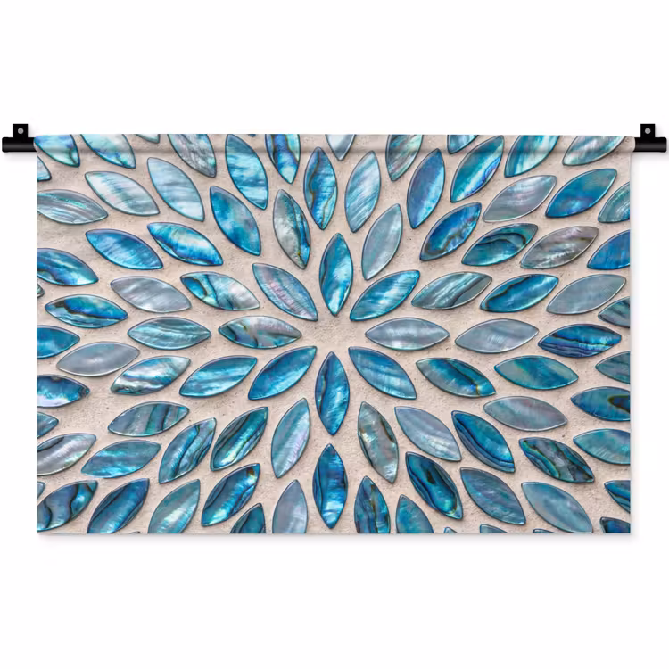 Wandkleed - Patroon - Glans - Abstract - Blauw - Decoratie — 1