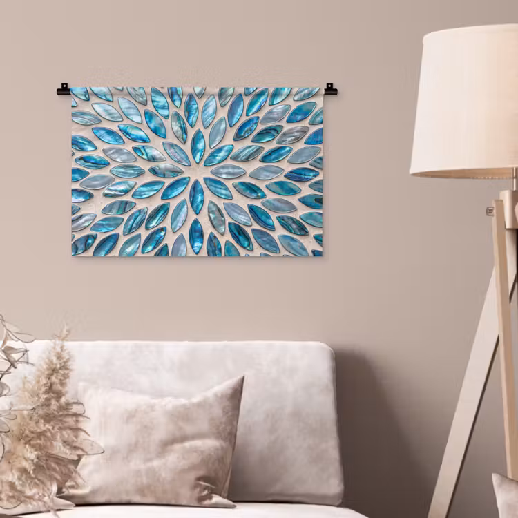 Wandkleed - Patroon - Glans - Abstract - Blauw - Decoratie — 2