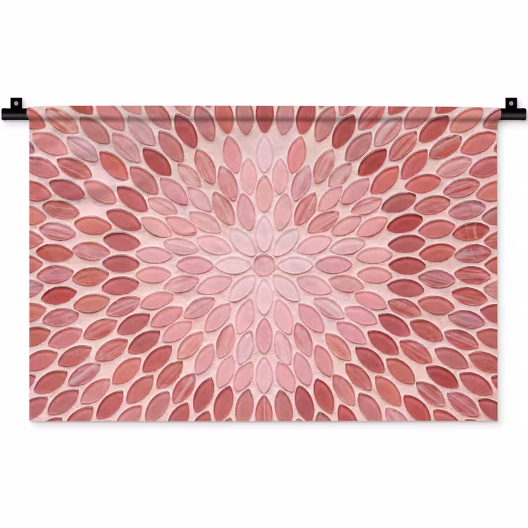 Wandkleed - Patroon - Mozaïek - Ovaal - Abstract - Roze — 1