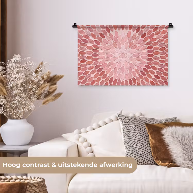 Wandkleed - Patroon - Mozaïek - Ovaal - Abstract - Roze — 4