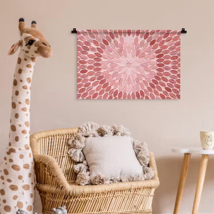 Wandkleed - Patroon - Mozaïek - Ovaal - Abstract - Roze — 5