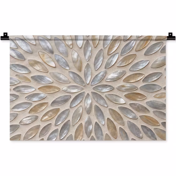Wandkleed - Patroon - Ovaal - Glanzend - Abstract - Beige — 1
