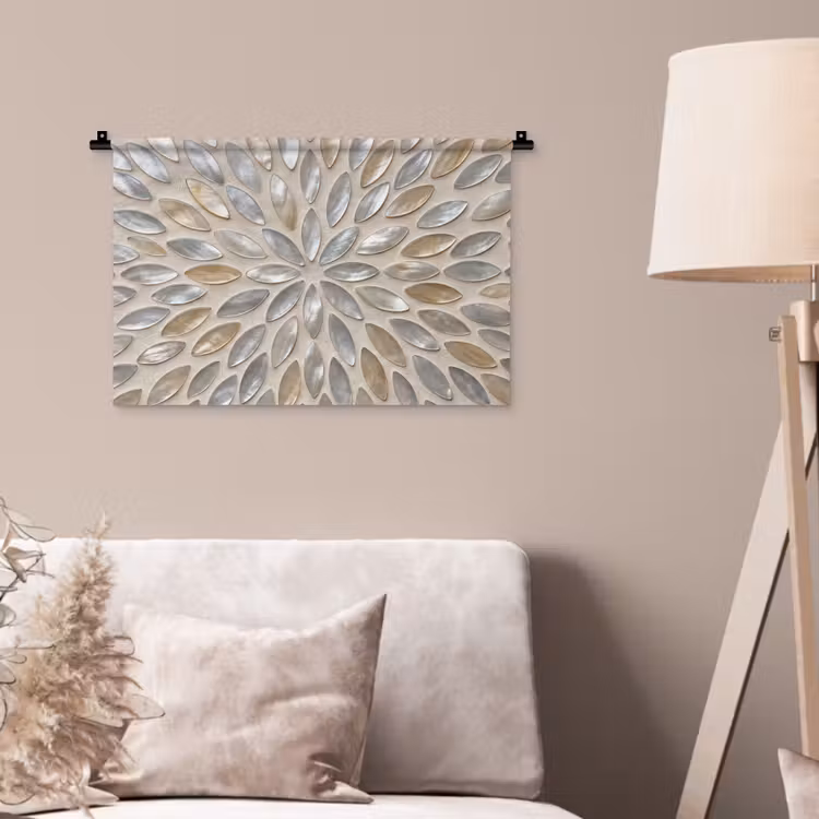 Wandkleed - Patroon - Ovaal - Glanzend - Abstract - Beige — 2