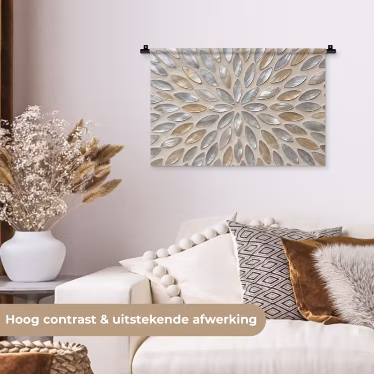 Wandkleed - Patroon - Ovaal - Glanzend - Abstract - Beige — 4