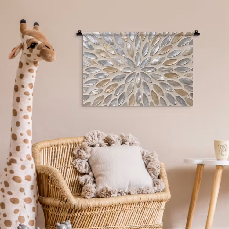 Wandkleed - Patroon - Ovaal - Glanzend - Abstract - Beige — 5