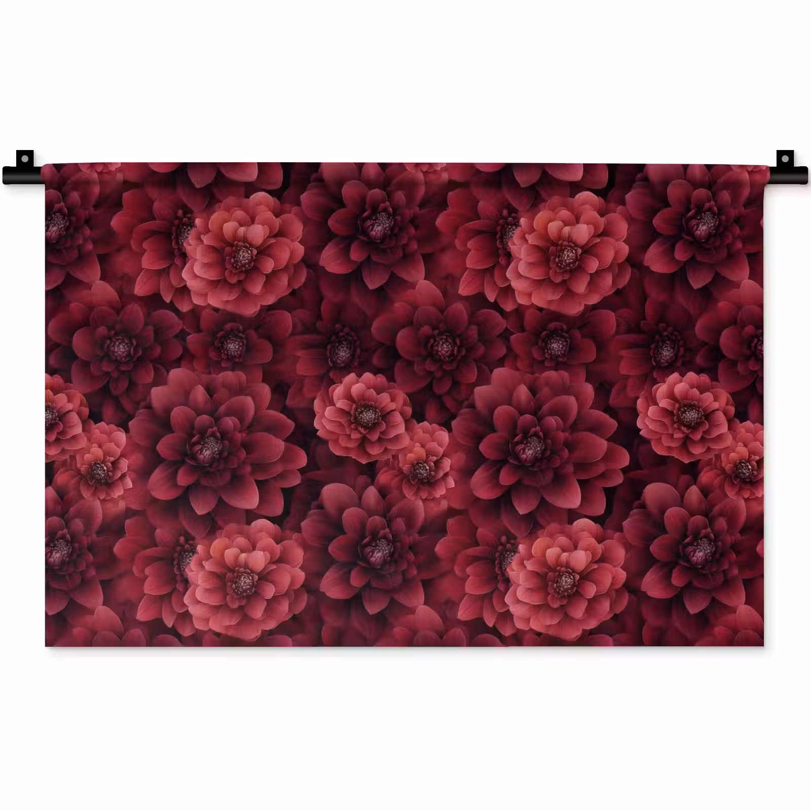 Wandkleed - Dahlias - Bloemen - Rood — 1