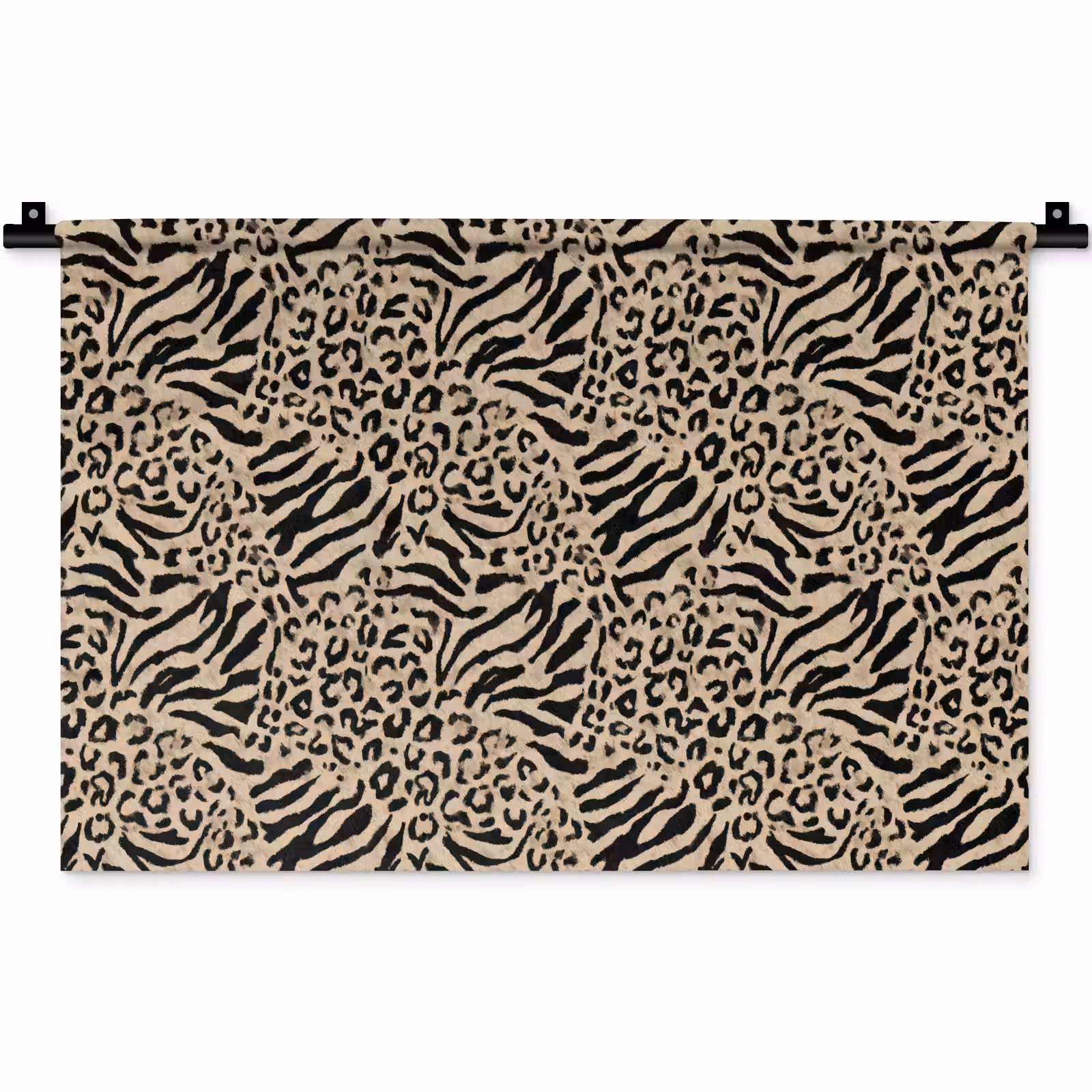 Wandkleed - Giraf - Zebra - Motief - Bruin — 1