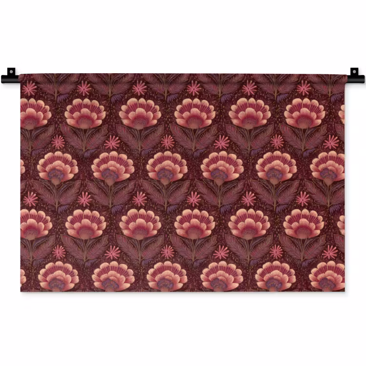 Wandkleed - Bloemen - Waaier - Paars — 1