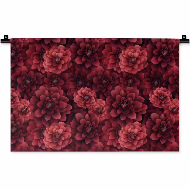 Wandkleed - Dahlias - Bloemen - Rood — 1