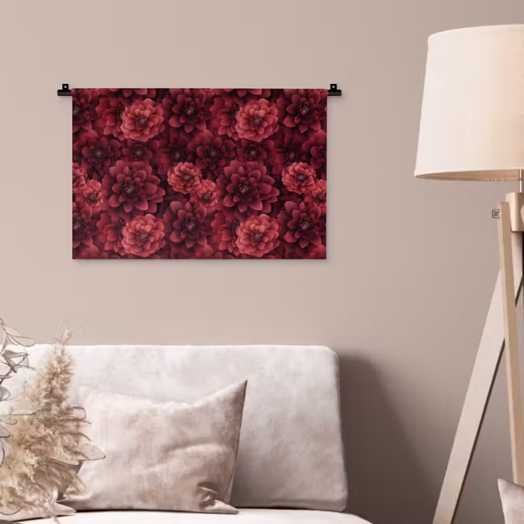 Wandkleed - Dahlias - Bloemen - Rood — 2