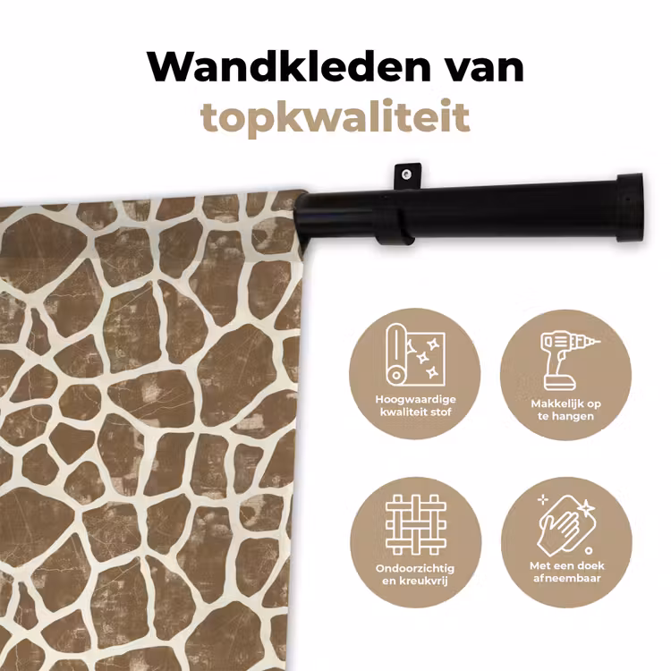 Wandkleed - Giraf - Klassiek - Bruin — 3