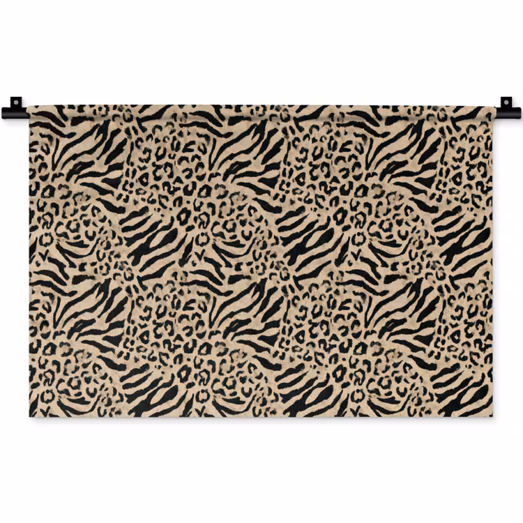 Wandkleed - Giraf - Zebra - Motief - Bruin — 1