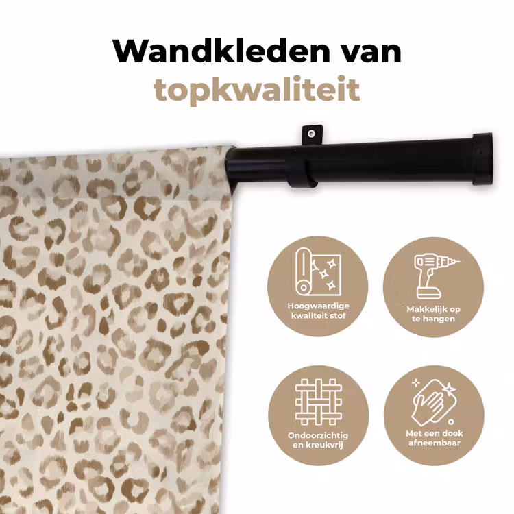 Wandkleed - Luipaard - Klassiek - Beige — 3