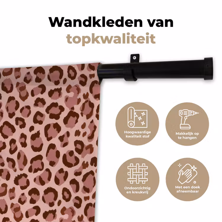 Wandkleed - Luipaard - Patroon - Roze — 3