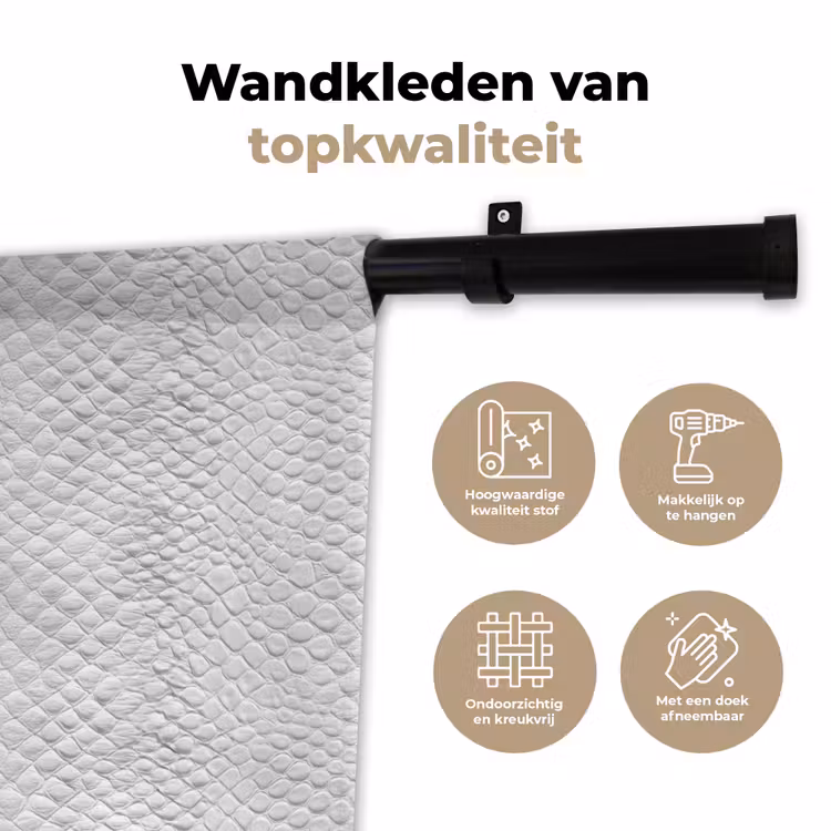 Wandkleed - Slang - Patroon - Wit — 3