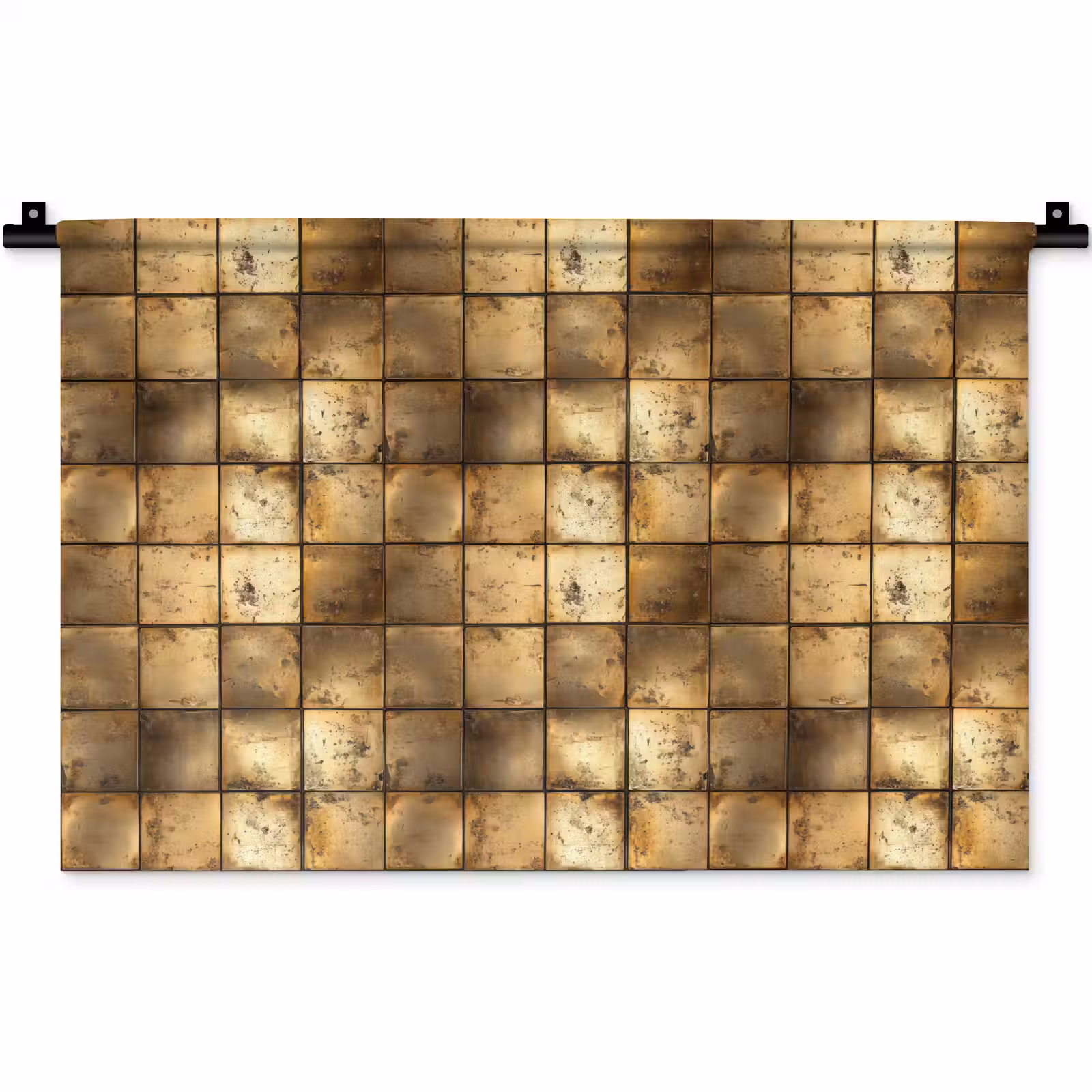 Wandkleed - Geometrisch - Tegels - Goud — 1