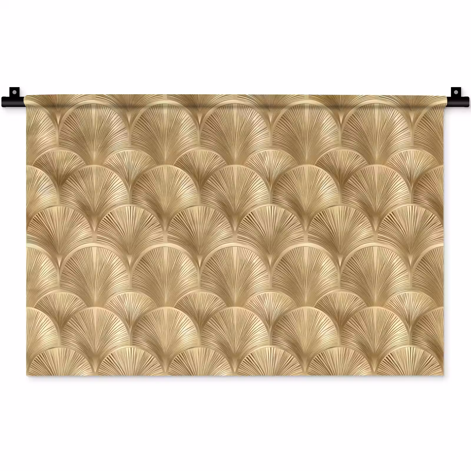 Wandkleed - Patroon - Waaier - Goud — 1