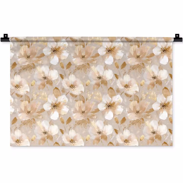 Wandkleed - Bloemen - artistiek - Goud — 1