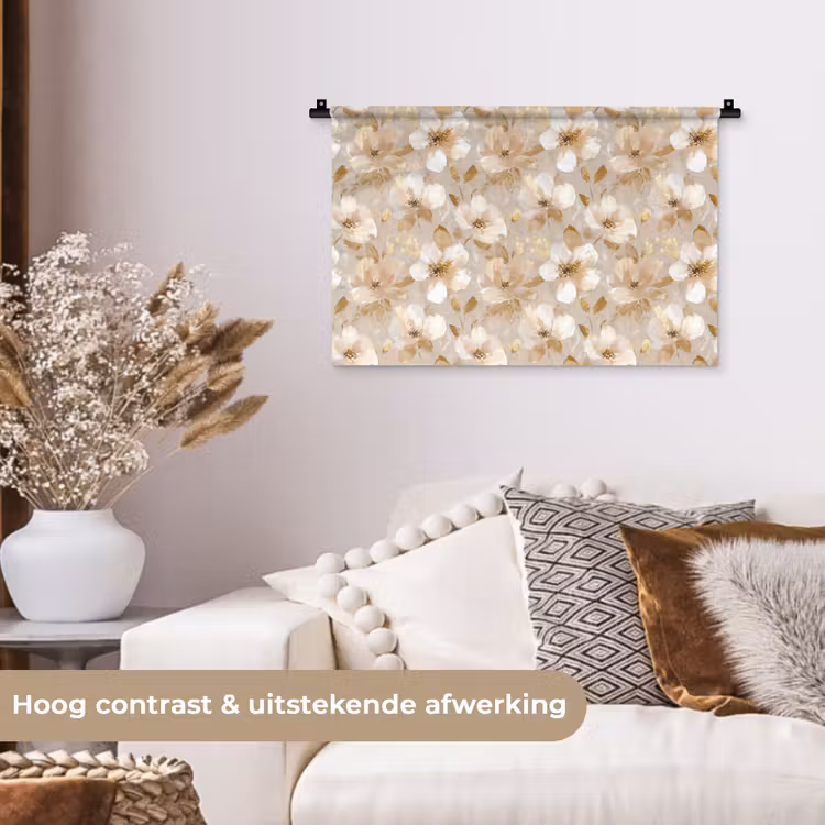 Wandkleed - Bloemen - artistiek - Goud — 4