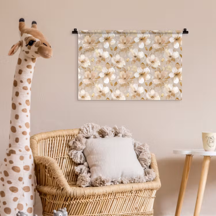 Wandkleed - Bloemen - artistiek - Goud — 5