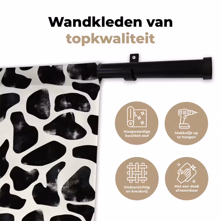 Wandkleed - Dierenpatroon - Vlekken - Zwart - Wit — 3