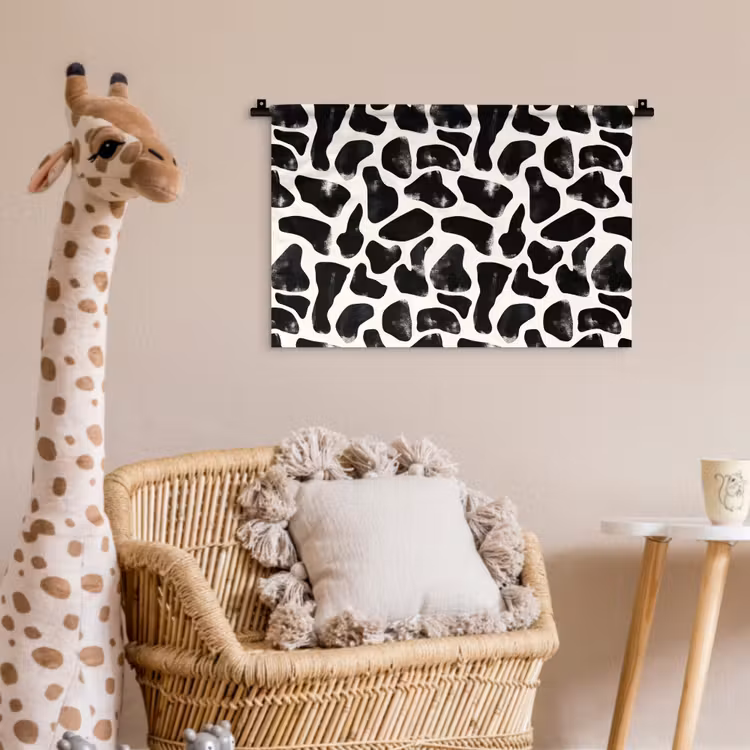 Wandkleed - Dierenpatroon - Vlekken - Zwart - Wit — 5