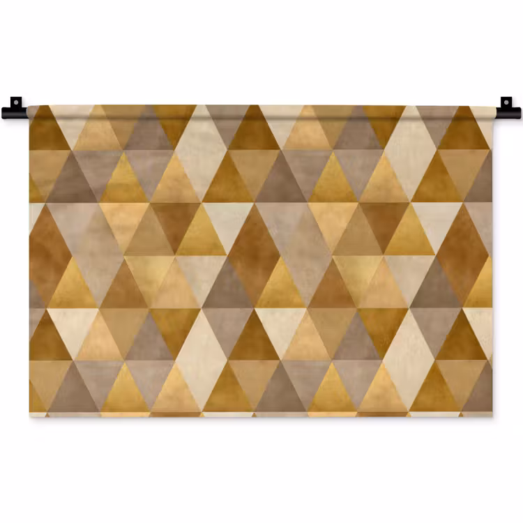Wandkleed - Geometrisch - Driehoek - Goud — 1