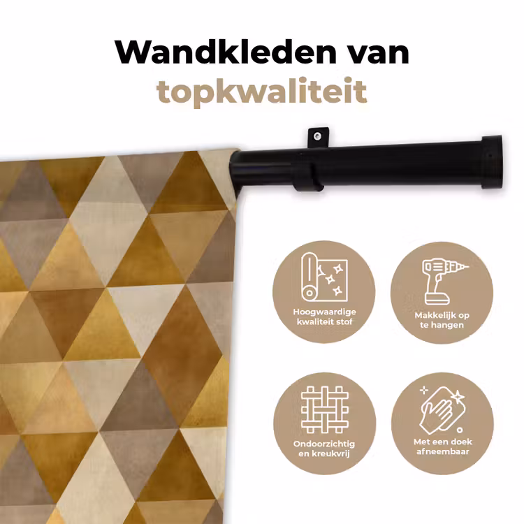 Wandkleed - Geometrisch - Driehoek - Goud — 3