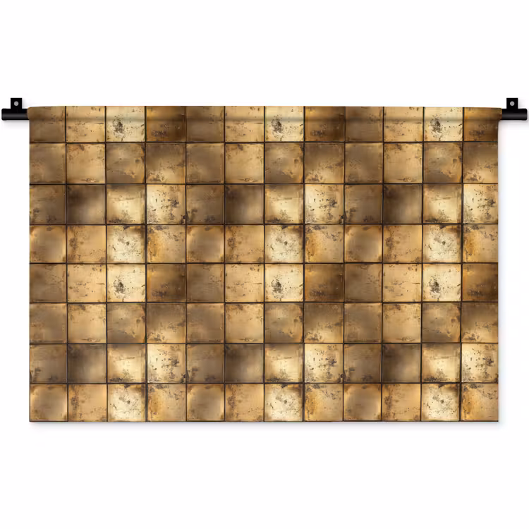Wandkleed - Geometrisch - Tegels - Goud — 1