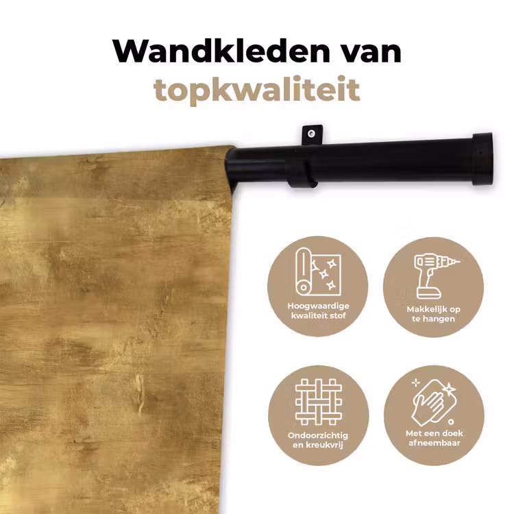Wandkleed - Industrieel - Textuur - Goud — 3