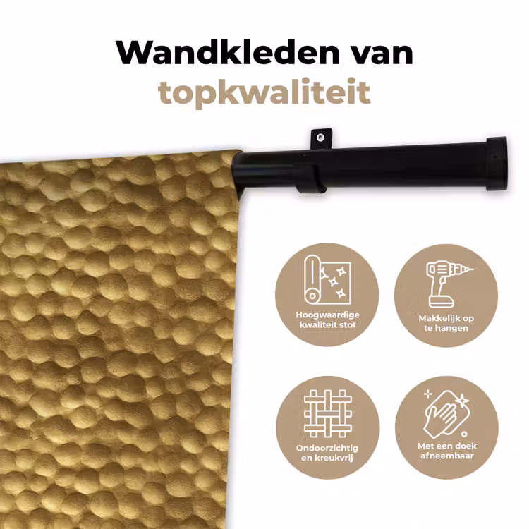 Wandkleed - Metaal - Dynamisch - Goud — 3