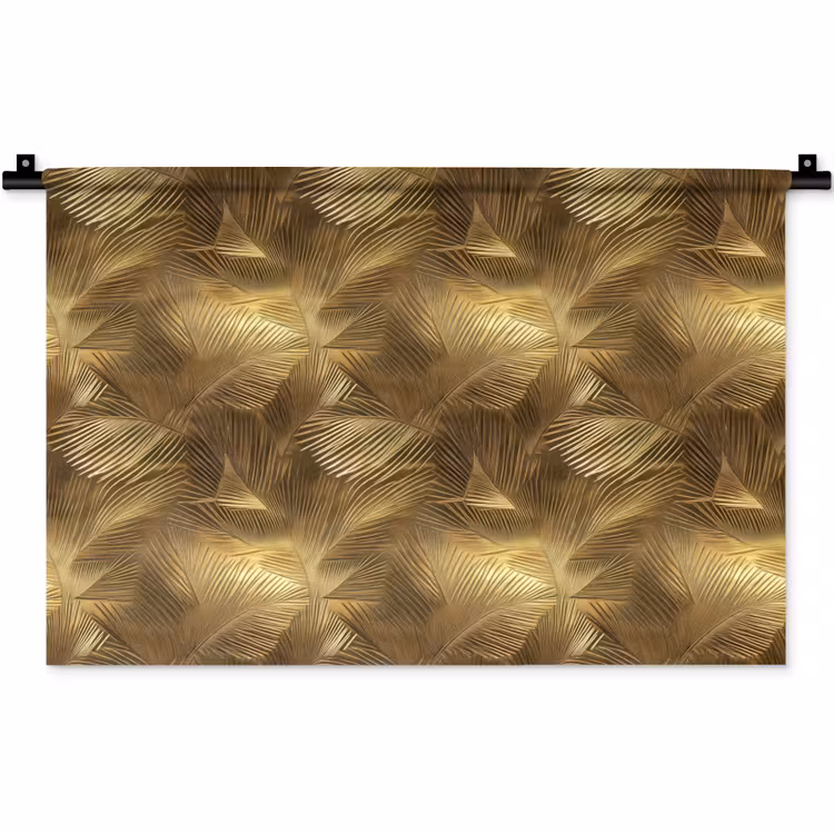 Wandkleed - Palm - Waaier - Goud — 1