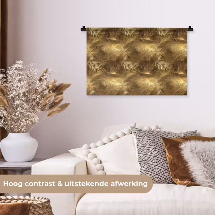 Wandkleed - Palm - Waaier - Goud — 4