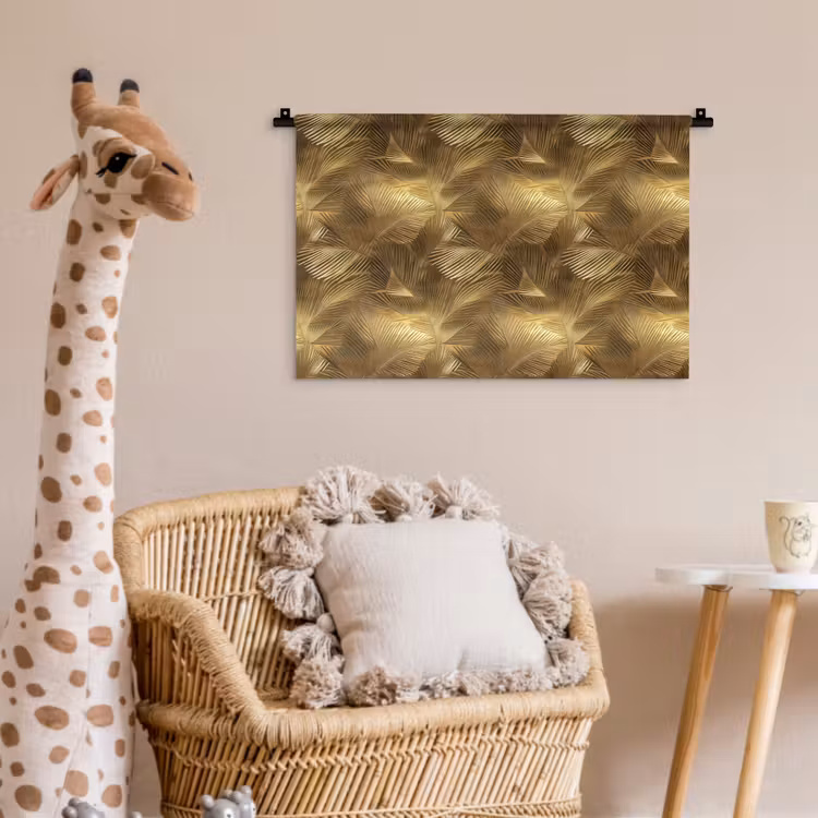 Wandkleed - Palm - Waaier - Goud — 5