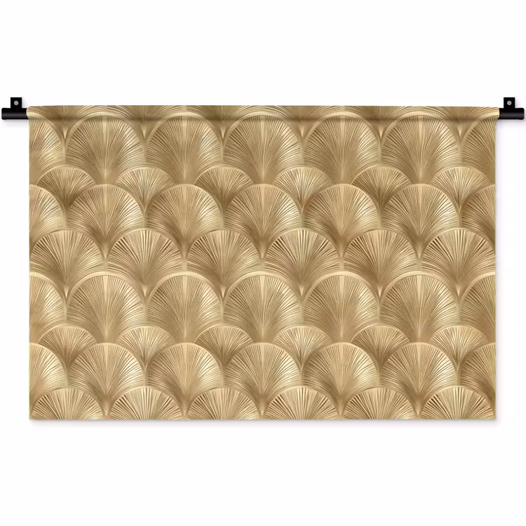 Wandkleed - Patroon - Waaier - Goud — 1