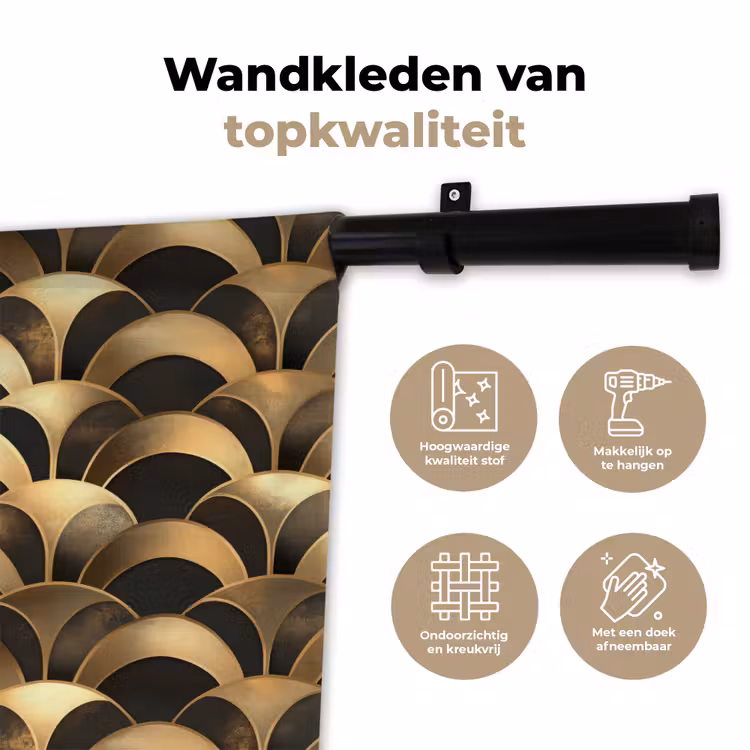 Wandkleed - Schubben - Structuur - Goud — 3