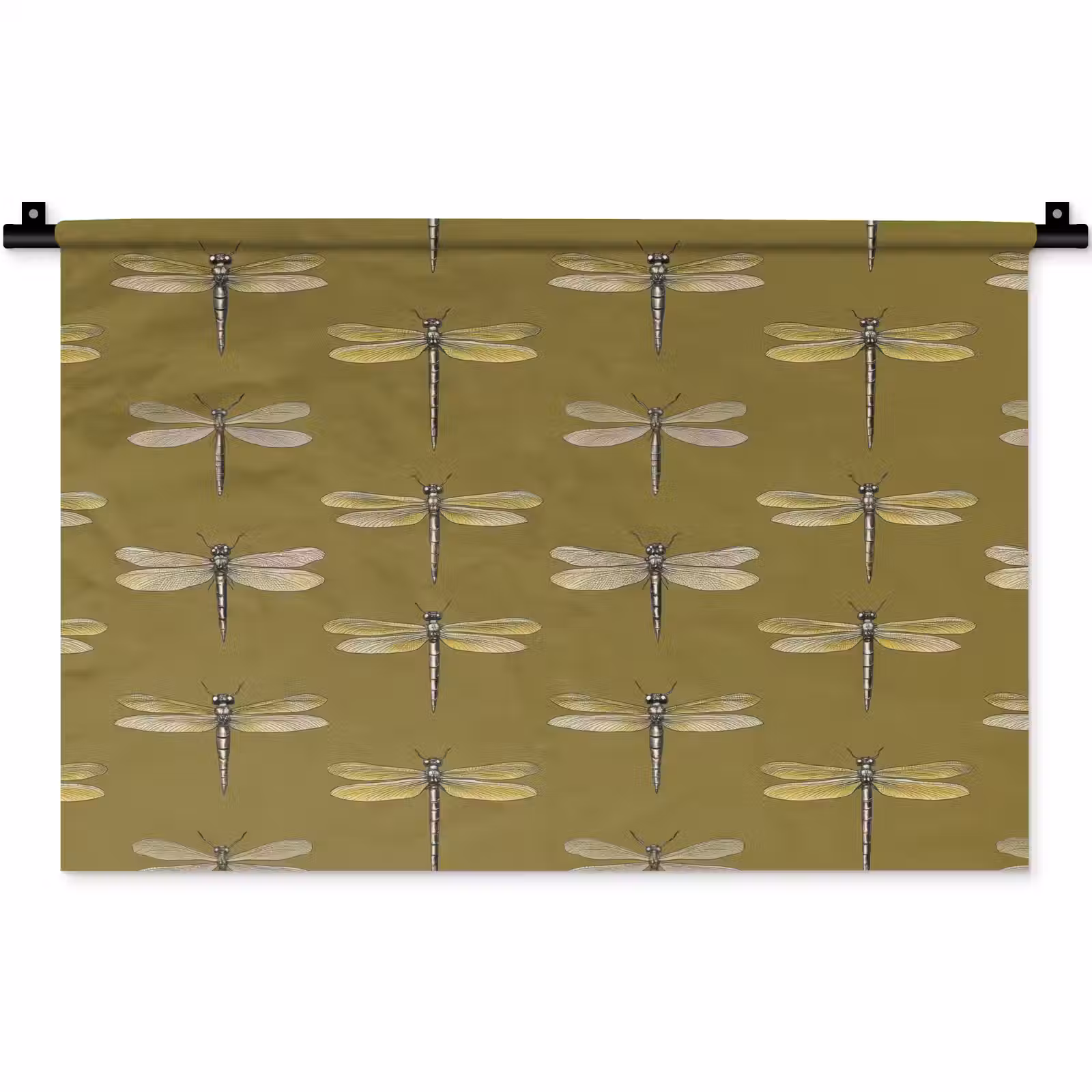 Wandkleed - Libellen - Patroon - Groen — 1