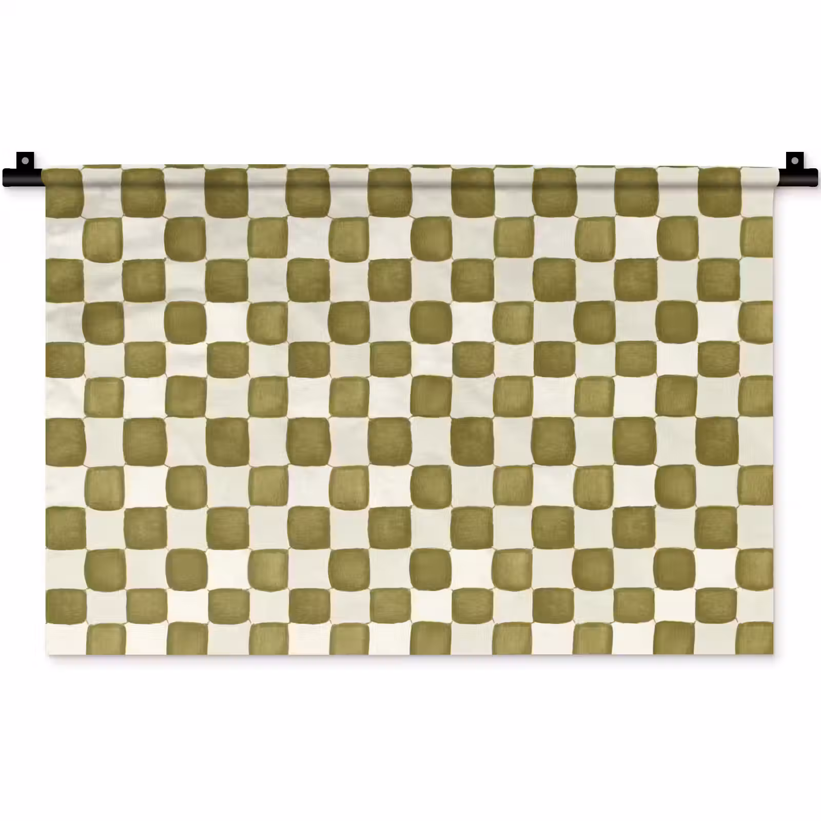 Wandkleed - Schaak - Patroon - Groen — 1