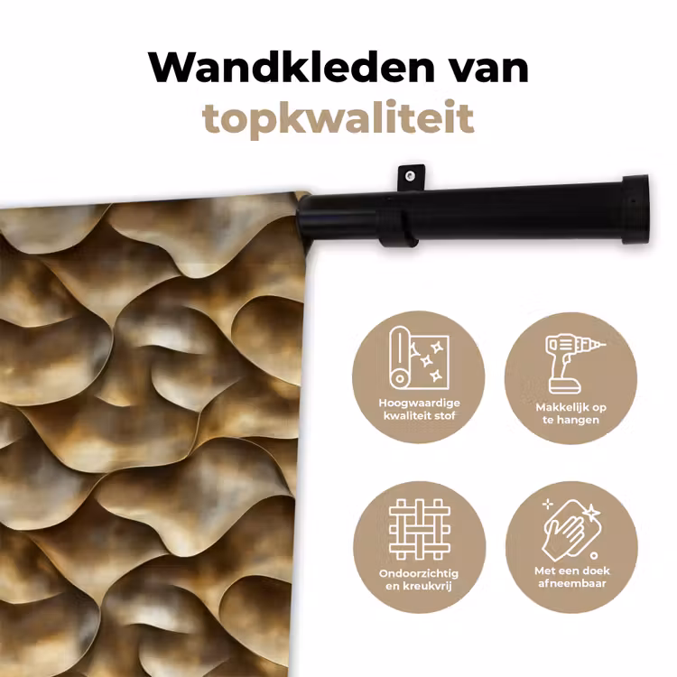 Wandkleed - Abstract - Antiek - Goud — 3