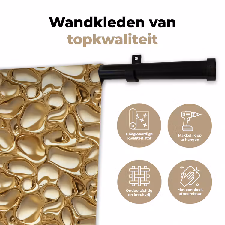 Wandkleed - Abstract - Modern - Goud — 3