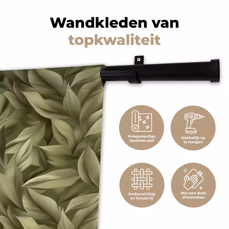 Wandkleed - Bladeren - Modern - Groen — 3