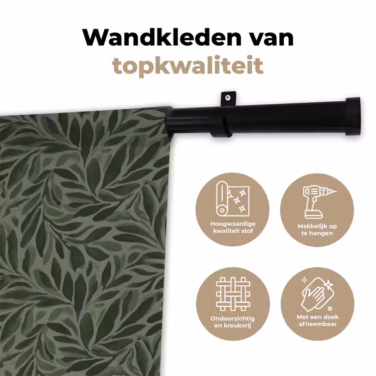 Wandkleed - Bladeren - Organisch - Groen — 3