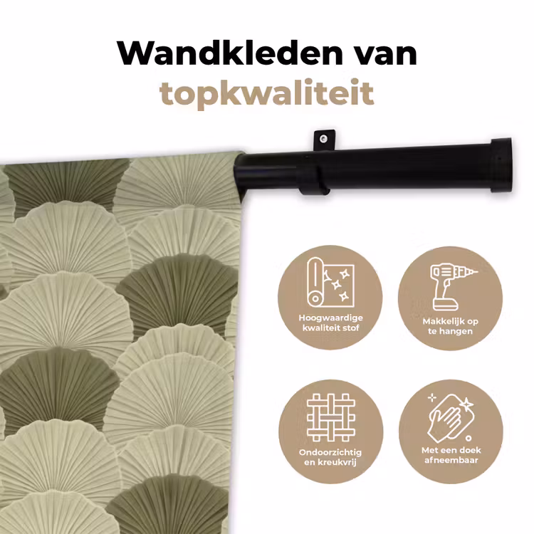 Wandkleed - Bladeren - Structuur - Groen — 3
