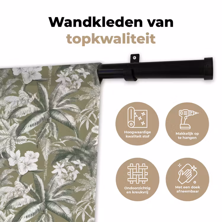 Wandkleed - Botanisch - Bloemen - Groen — 3