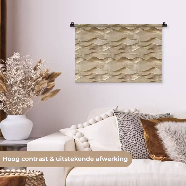 Wandkleed - Golven - Patroon - Goud — 4