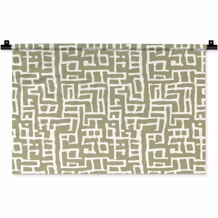 Wandkleed - Grafisch - Patroon - Groen — 1