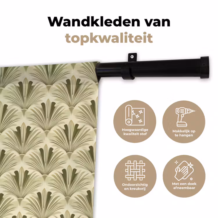 Wandkleed - Klassiek - Waaier - Groen — 3