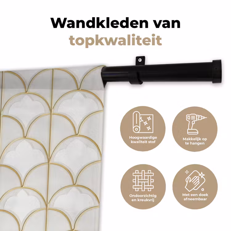 Wandkleed - Mozaïek - Bogen - Goud — 3