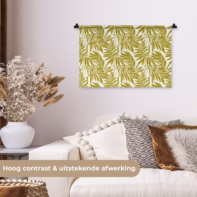 Wandkleed - Palmblad - Patroon - Groen — 4