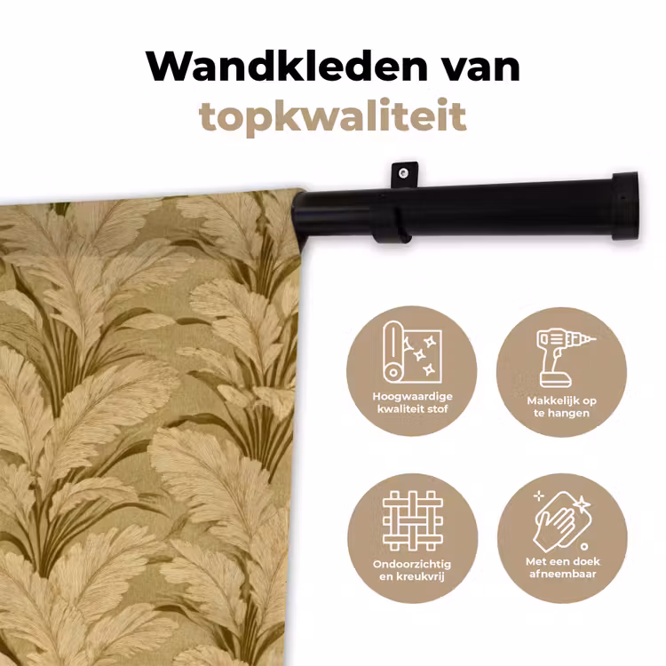 Wandkleed - Palmbladeren - Klassiek - Groen — 3